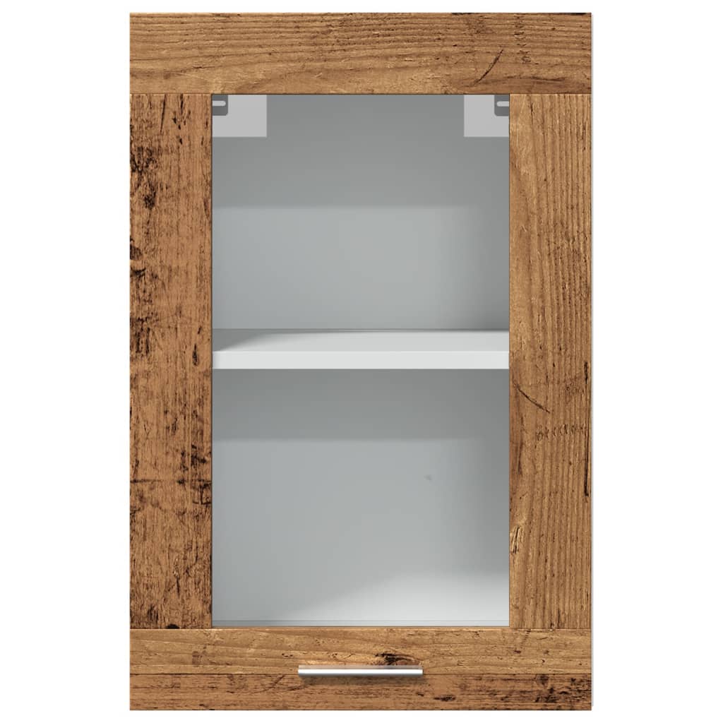 vidaXL Hängeschrank Lyon Glas Altholz-Optik 40x31x60 cm Holzwerkstoff
