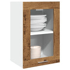 vidaXL Hängeschrank Lyon Glas Altholz-Optik 40x31x60 cm Holzwerkstoff