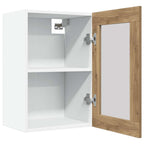 vidaXL Hängeschrank Lyon Glas Artisan-Eiche 40x31x60 cm Holzwerkstoff