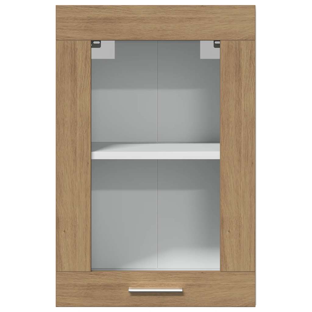 vidaXL Hängeschrank Lyon Glas Artisan-Eiche 40x31x60 cm Holzwerkstoff