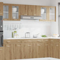 vidaXL Hängeschrank Lyon Glas Artisan-Eiche 40x31x60 cm Holzwerkstoff