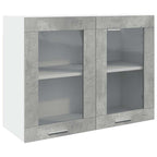 vidaXL Hängeglasschrank Lyon Betongrau 80x31x60 cm
