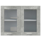 vidaXL Hängeglasschrank Lyon Betongrau 80x31x60 cm