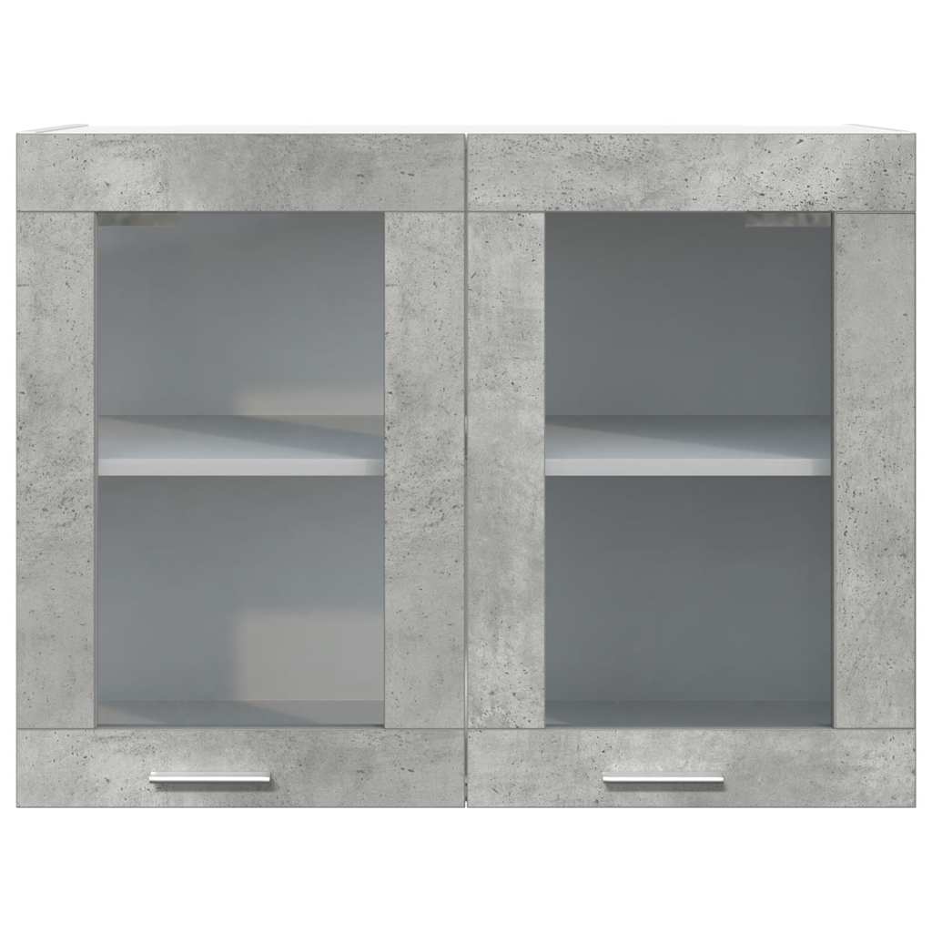 vidaXL Hängeglasschrank Lyon Betongrau 80x31x60 cm