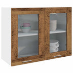 vidaXL Hängeglasschrank Lyon Altholz-Optik 80x31x60 cm Holzwerkstoff