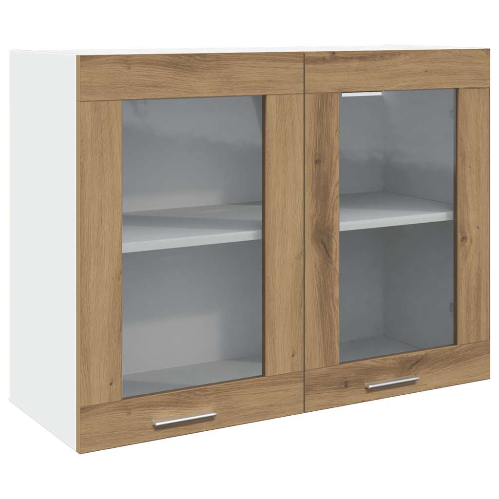 vidaXL Hängeglasschrank Lyon Artisan-Eiche 80x31x60 cm Holzwerkstoff