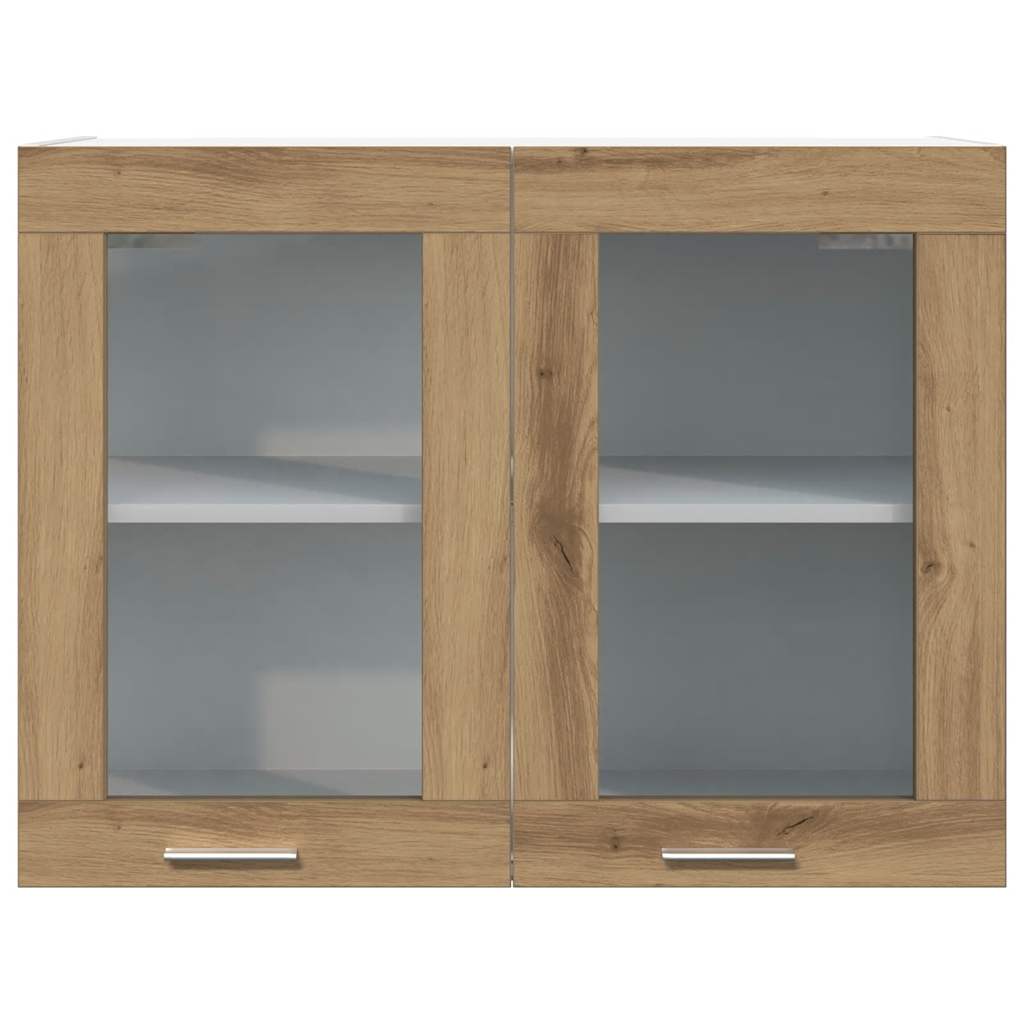 vidaXL Hängeglasschrank Lyon Artisan-Eiche 80x31x60 cm Holzwerkstoff