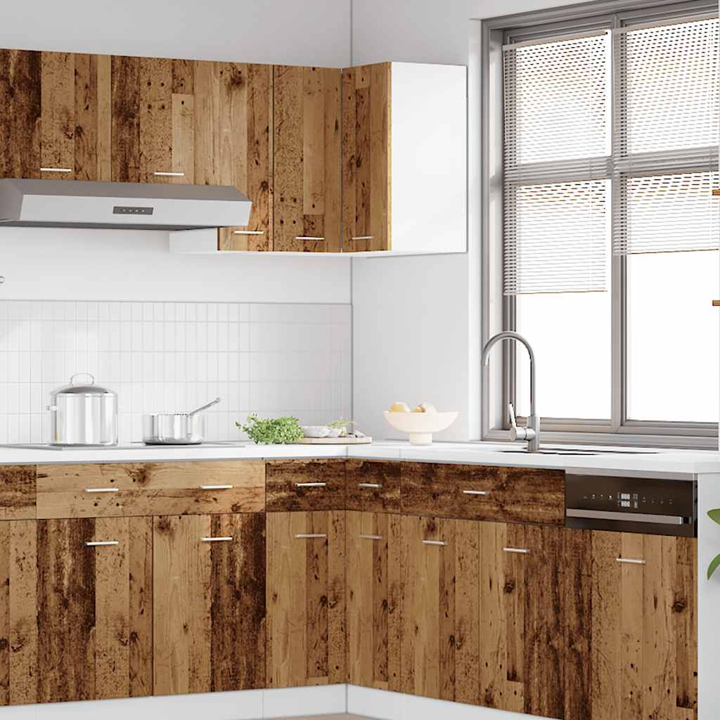 vidaXL Eck-Hängeschrank Lyon Altholz-Optik 57x57x60 cm Holzwerkstoff