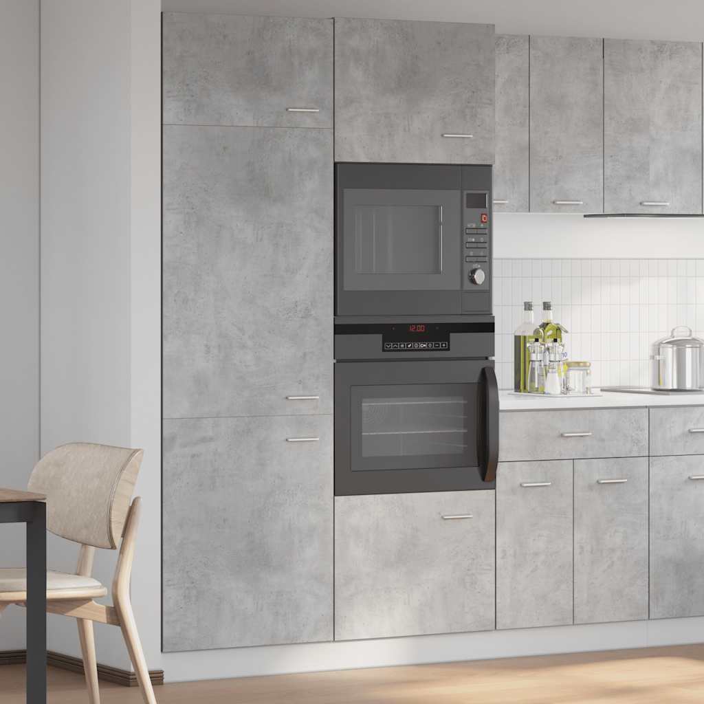 vidaXL Kühlumbauschrank Lyon Betongrau 60x57x207 cm Holzwerkstoff
