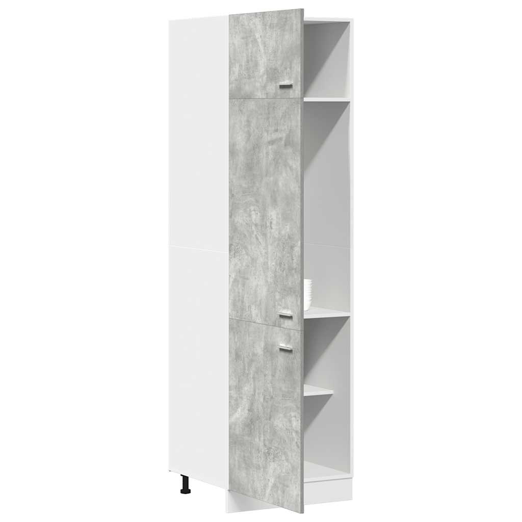 vidaXL Kühlumbauschrank Lyon Betongrau 60x57x207 cm Holzwerkstoff