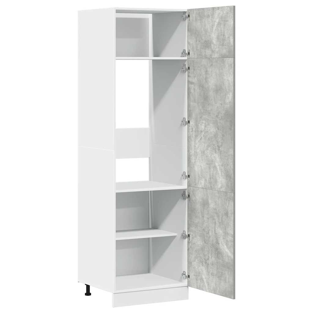 vidaXL Kühlumbauschrank Lyon Betongrau 60x57x207 cm Holzwerkstoff