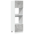 vidaXL Mikrowellenumbauschrank Lyon Betongrau 60x57x207 cm Holzwerkstoff
