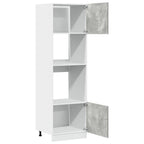vidaXL Mikrowellenumbauschrank Lyon Betongrau 60x57x207 cm Holzwerkstoff