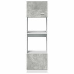 vidaXL Mikrowellenumbauschrank Lyon Betongrau 60x57x207 cm Holzwerkstoff
