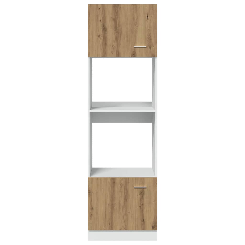 vidaXL Mikrowellenschrank Lyon Artisan-Eiche 60x57x207 cm Holzwerkstoff