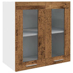 vidaXL Küchen-Wandschrank Lyon mit Glastüren Altholz-Optik 60x31x60 cm