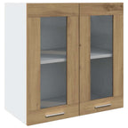 vidaXL Küchen-Wandschrank Lyon mit Glastüren Artisan-Eiche 60x31x60 cm