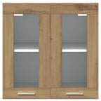 vidaXL Küchen-Wandschrank Lyon mit Glastüren Artisan-Eiche 60x31x60 cm