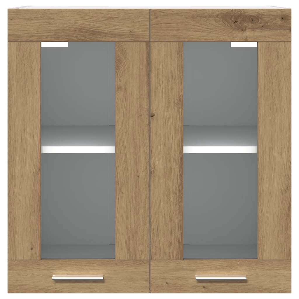 vidaXL Küchen-Wandschrank Lyon mit Glastüren Artisan-Eiche 60x31x60 cm