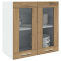 vidaXL Küchen-Wandschrank Lyon mit Glastüren Artisan-Eiche 60x31x60 cm