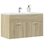 vidaXL Waschbeckenunterschrank Sonoma-Eiche 80x38,5x46cm Holzwerkstoff