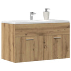vidaXL Waschbeckenunterschrank Artisan-Eiche 90x38,5x46 Holzwerkstoff