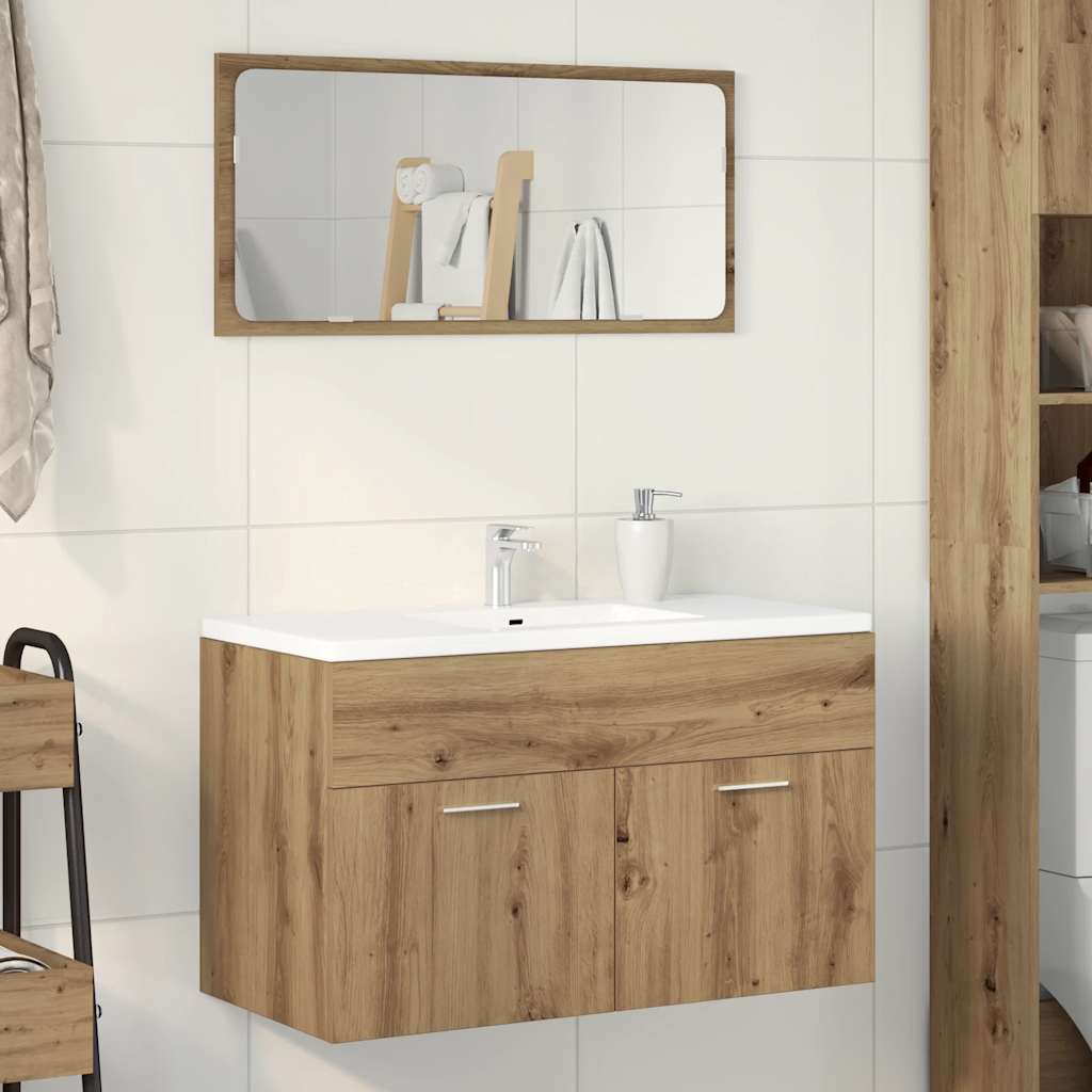 vidaXL Waschbeckenunterschrank Artisan-Eiche 90x38,5x46 Holzwerkstoff