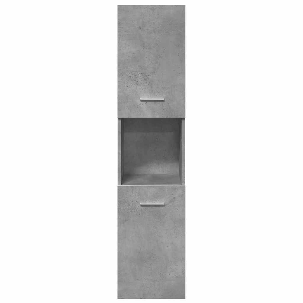 vidaXL Bad-Hängeschrank Betongrau 30x30x130 cm Holzwerkstoff