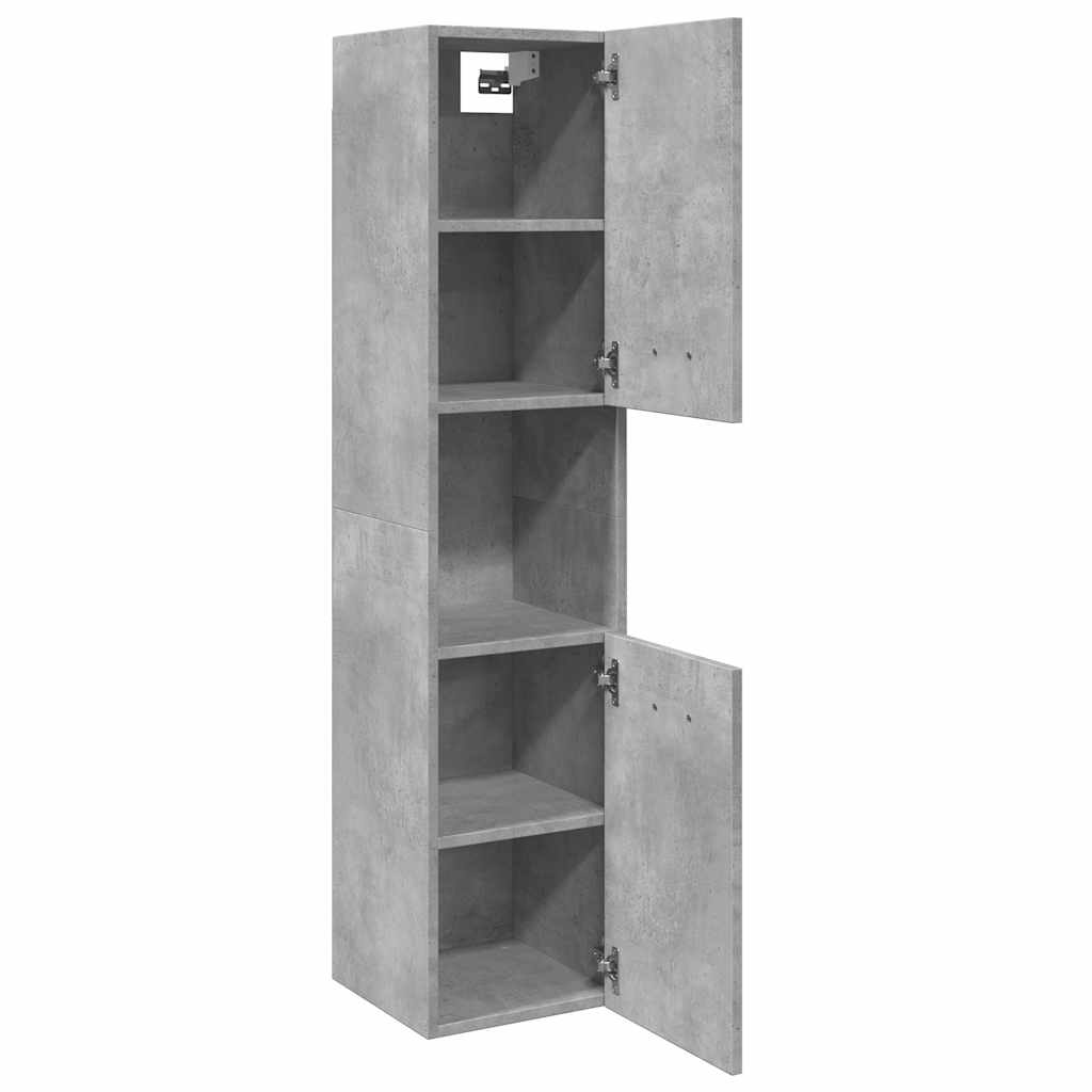 vidaXL Bad-Hängeschrank Betongrau 30x30x130 cm Holzwerkstoff