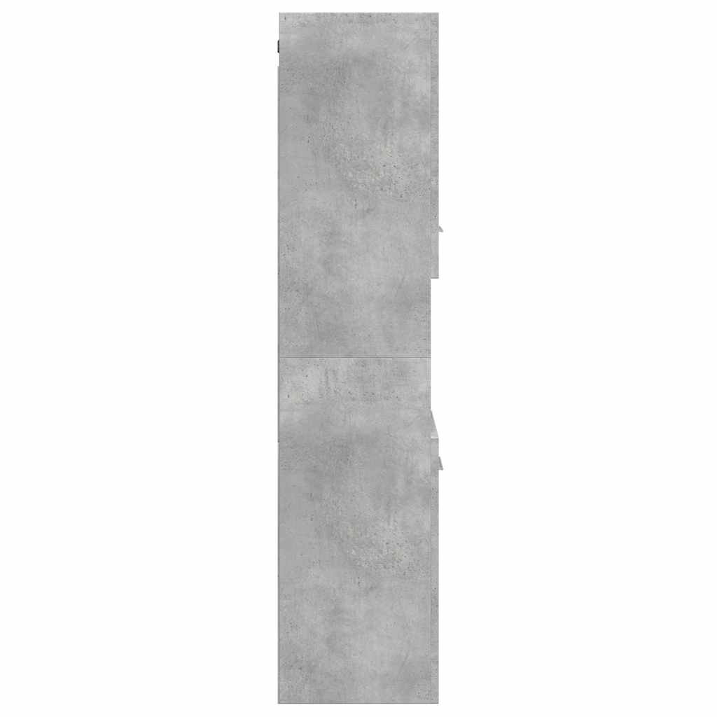vidaXL Bad-Hängeschrank Betongrau 30x30x130 cm Holzwerkstoff
