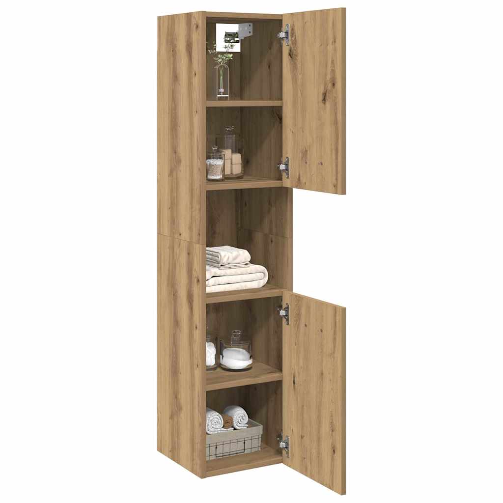 vidaXL Bad-Hängeschrank Artisan-Eiche 30x30x130 cm Holzwerkstoff