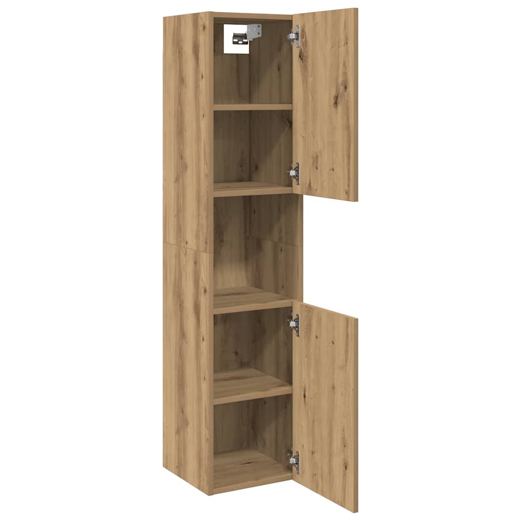 vidaXL Bad-Hängeschrank Artisan-Eiche 30x30x130 cm Holzwerkstoff