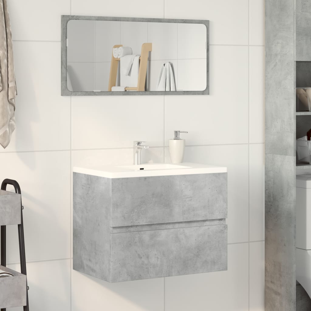 vidaXL Badschrank Betongrau 60x38,5x45 cm Holzwerkstoff