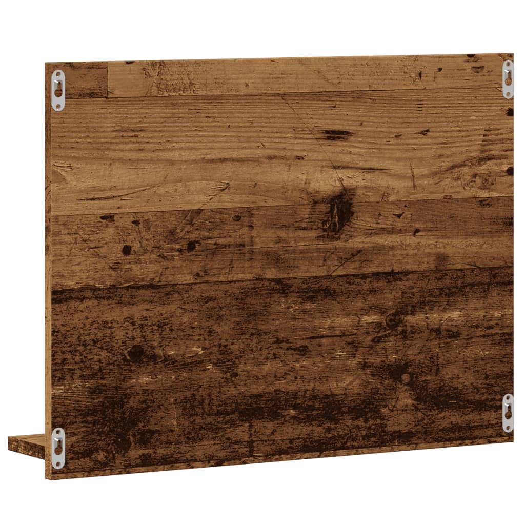 vidaXL Badspiegel mit Ablagen Altholz-Optik 60x10,5x45 cm
