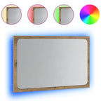vidaXL Badspiegel mit LED-Leuchten Artisan-Eiche 60x8,5x38 cm