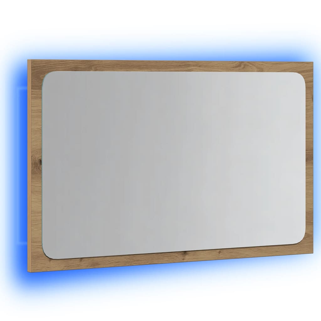 vidaXL Badspiegel mit LED-Leuchten Artisan-Eiche 60x8,5x38 cm
