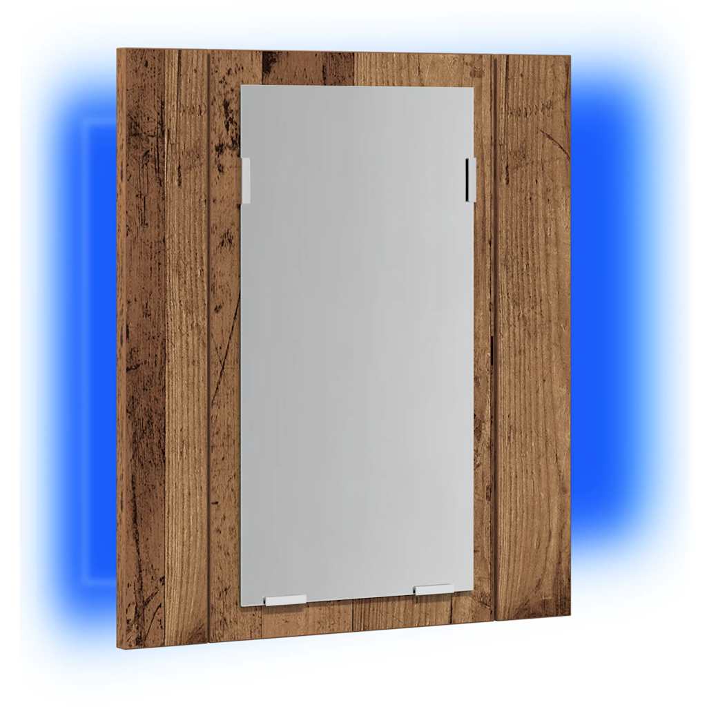 vidaXL LED-Spiegelschrank Altholz-Optik 40x12x45 cm Holzwerkstoff