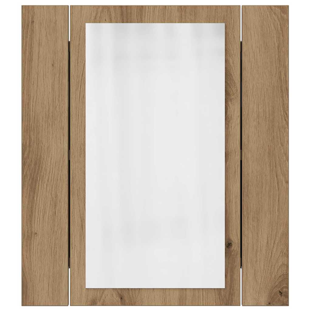 vidaXL LED-Spiegelschrank Artisan-Eiche 40x12x45 cm Holzwerkstoff