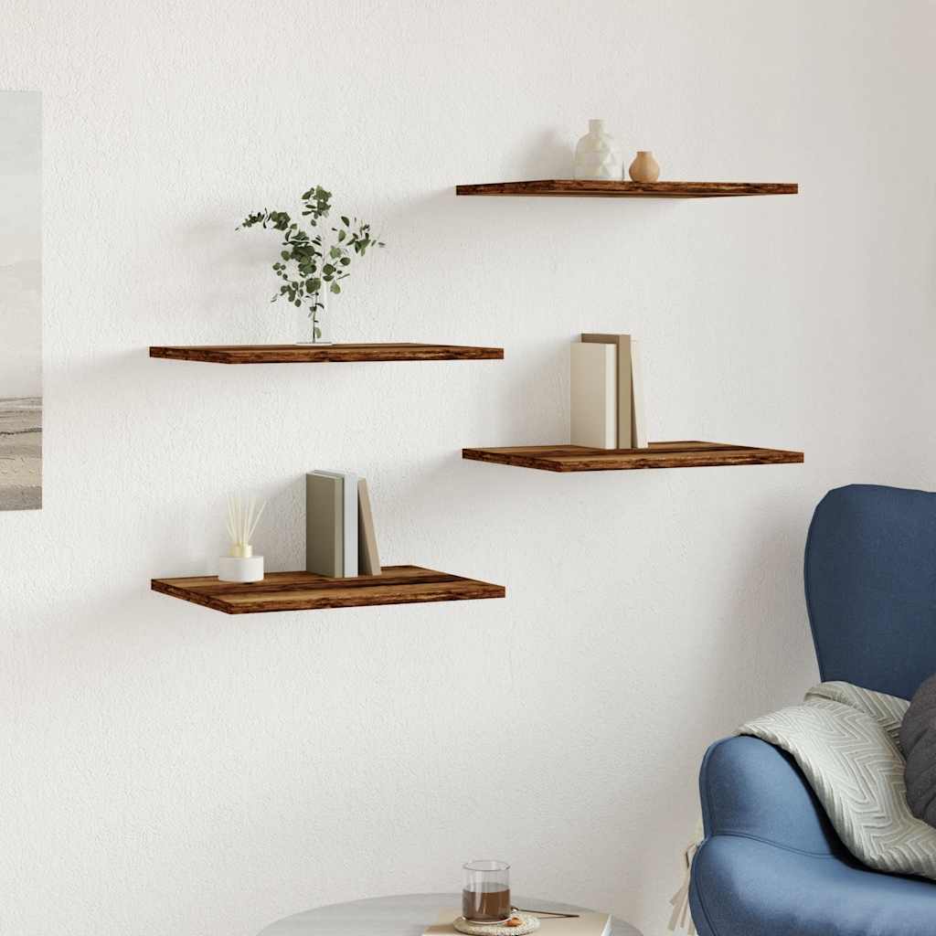 vidaXL Regalböden 4 Stk. Altholz-Optik 40x30x1,5 cm Holzwerkstoff