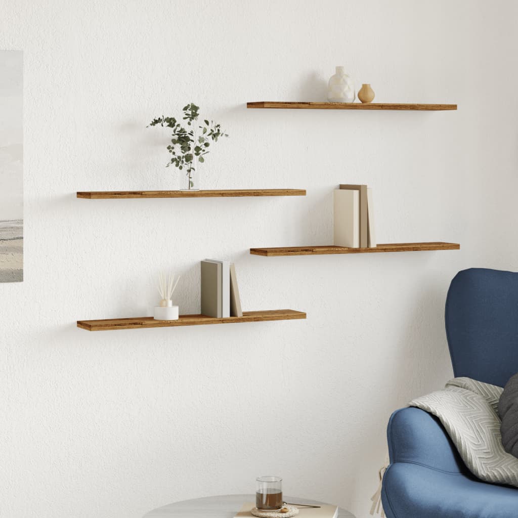 vidaXL Regalböden 4 Stk. Altholz-Optik 60x10x1,5 cm