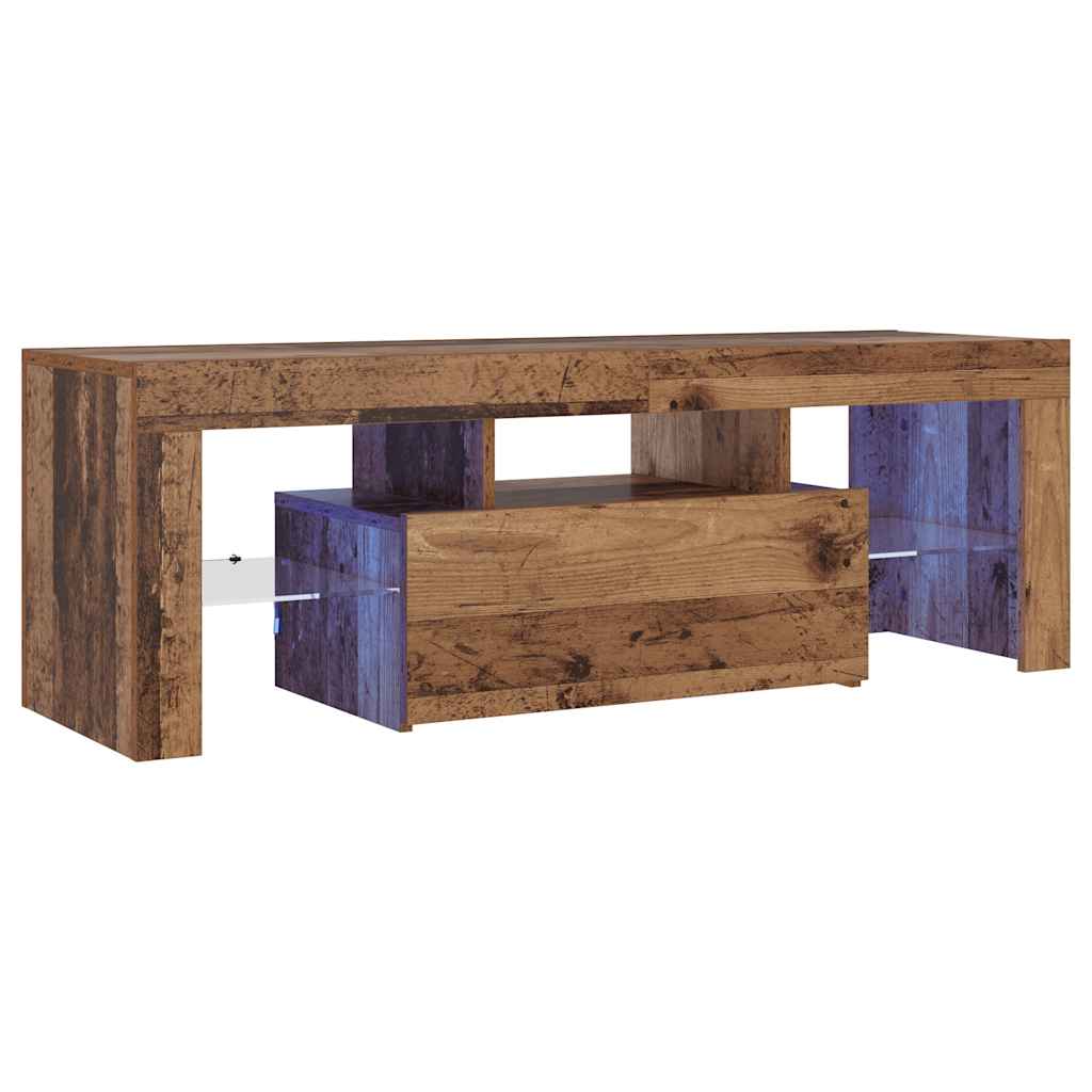 vidaXL TV-Schrank mit LED Altholz-Optik 120x36,5x40 cm Holzwerkstoff