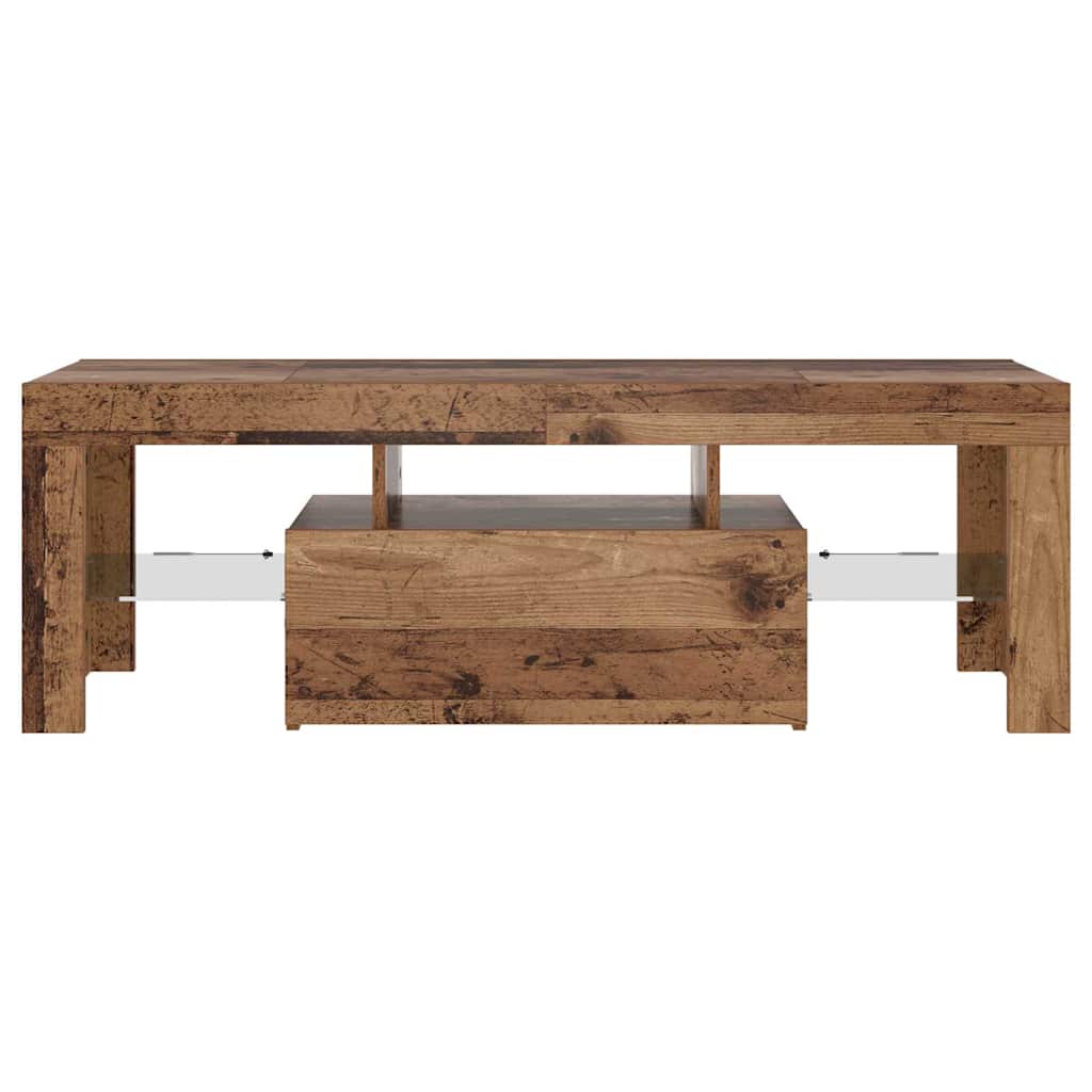 vidaXL TV-Schrank mit LED Altholz-Optik 120x36,5x40 cm Holzwerkstoff