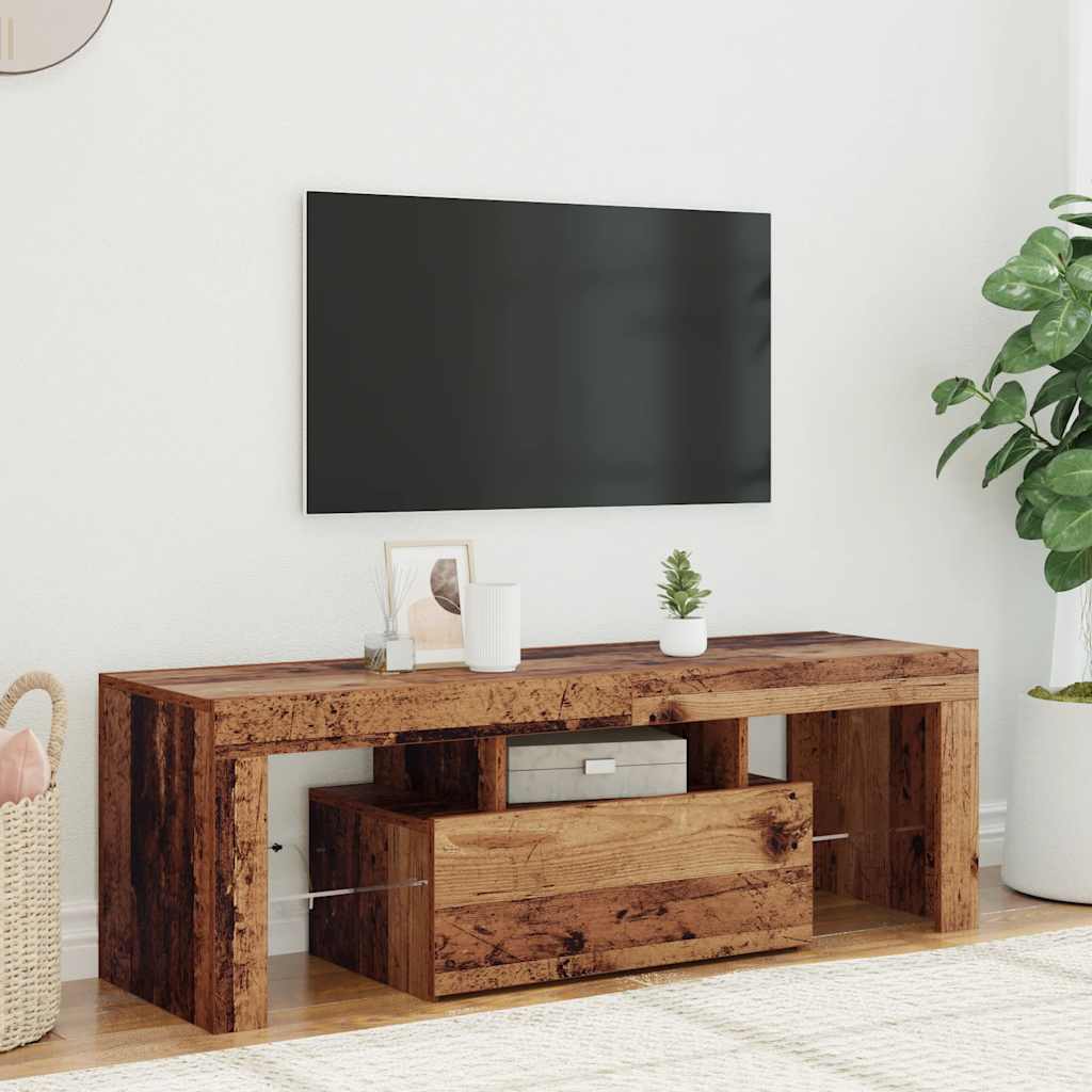 vidaXL TV-Schrank mit LED Altholz-Optik 120x36,5x40 cm Holzwerkstoff