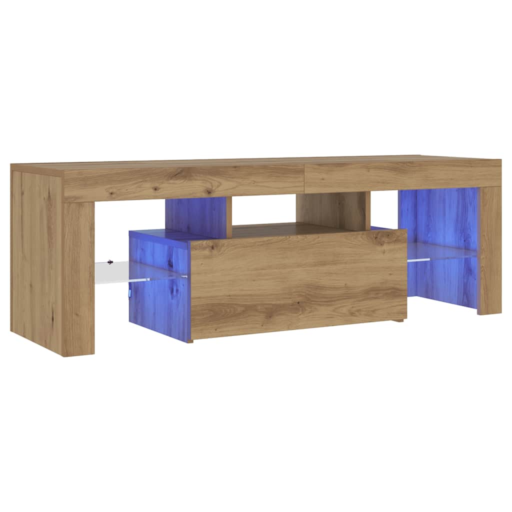 vidaXL TV-Schrank mit LED Artisan-Eiche 120x36,5x40 cm Holzwerkstoff