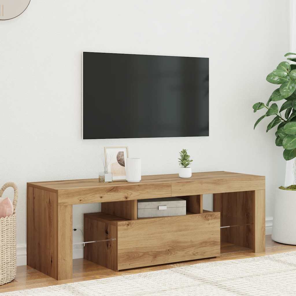vidaXL TV-Schrank mit LED Artisan-Eiche 120x36,5x40 cm Holzwerkstoff