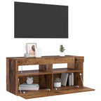 vidaXL TV-Schrank mit LED-Leuchten Altholz-Optik 90x35x40 cm