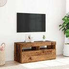 vidaXL TV-Schrank mit LED-Leuchten Altholz-Optik 90x35x40 cm
