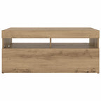 vidaXL TV-Schrank mit LED-Leuchten Artisan-Eiche 90x35x40 cm