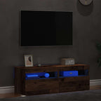 vidaXL TV-Schränke mit LED-Leuchten 2 Stk. Altholz-Optik Holzwerkstoff