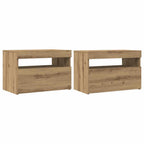 vidaXL TV-Schränke mit LED-Leuchten 2 Stk. Artisan-Eiche Holzwerkstoff